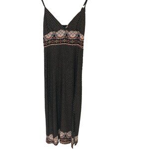 Ivory Love Babydoll Midi Maxi Dress Womens S Smock ALine Abstract Floral Brown